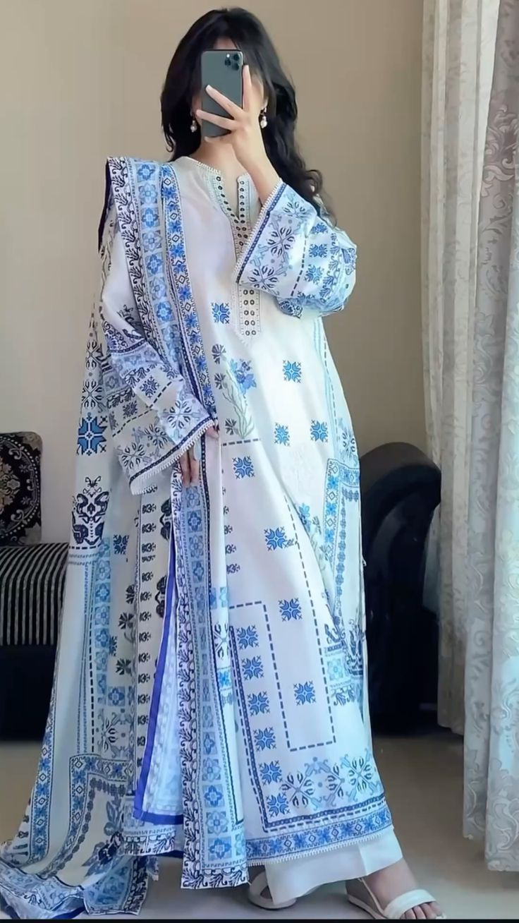Elegant embroidered shalwar kameez